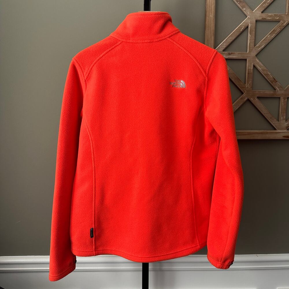 North Face Women’s Full Zip Orange Fleece Large - Picture 5 of 5